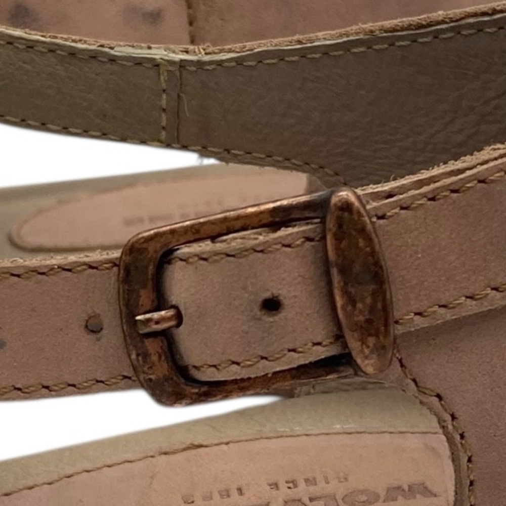 Wolverine Womens Shoes Leather Flats Size 7 Tan Sandals Casual Buckle Neutral - Picture 6 of 13